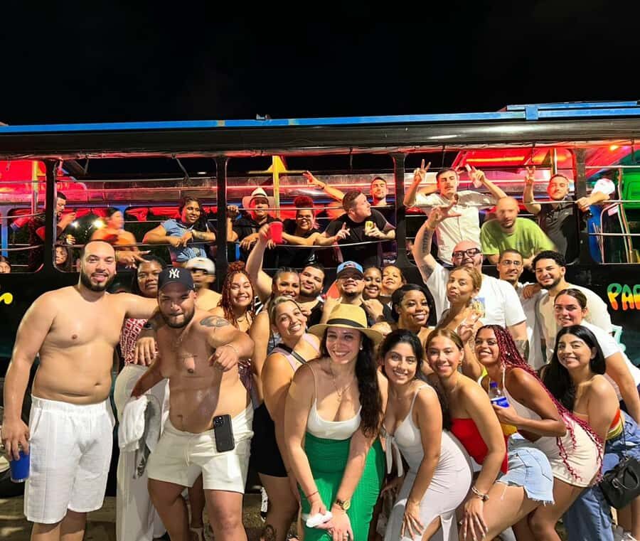 Cartagena: Funny PartyBus with dance floor and good music! - Entering Cartagena’s party track on a chiva bus