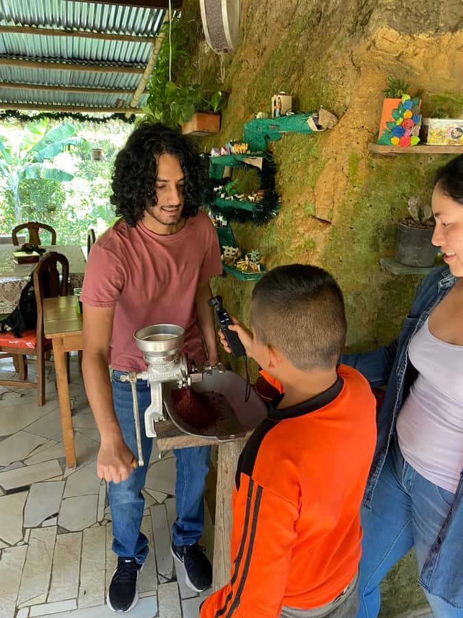 Chocolate tour near the Medellín - Tasting lineup: hot cacao, nibs, paste, and fruit