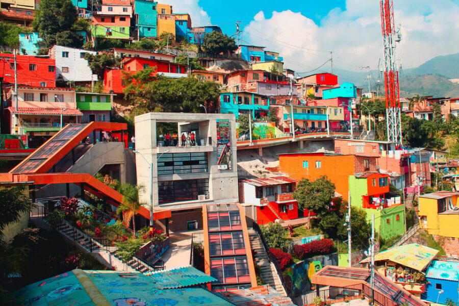 Medellin Commune 13: art, war, love, hate and resilience. - Escalators of Comuna 13 and terrace views: seeing the city from where you’re standing