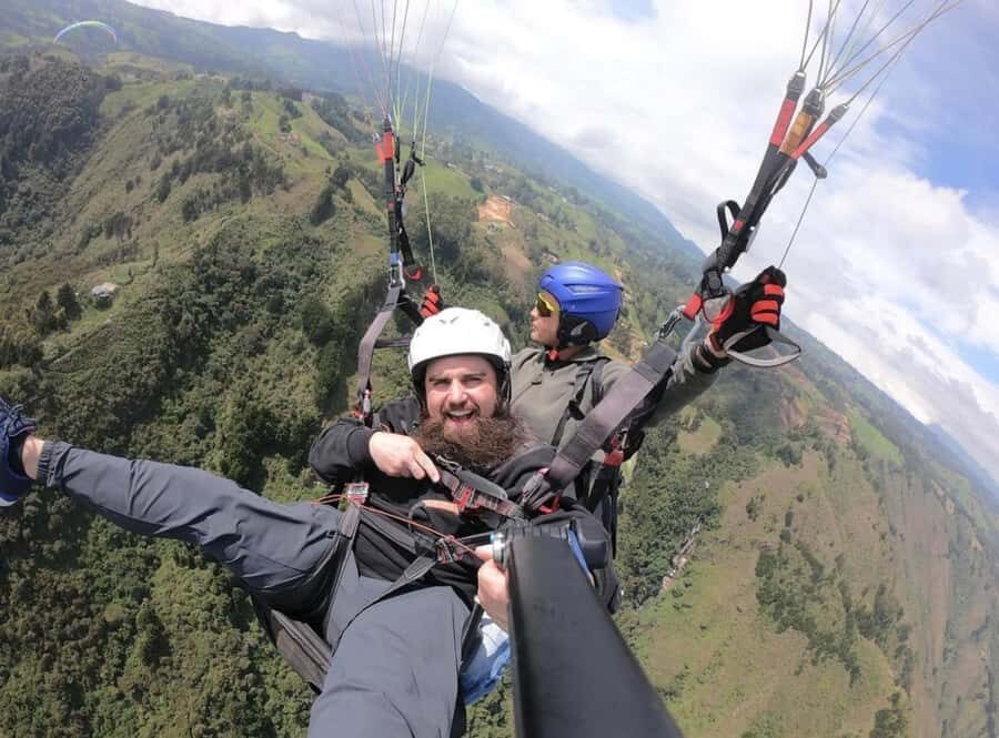 Paragliding Medellin with Transportation and free Videos - San Félix Setup: Pickup, Briefing, and Getting Geared Up