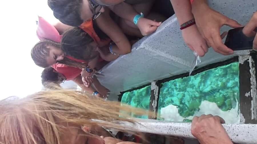 San Andres: Acuario Key Premium Tour - Entering the natural aquarium by glass-bottom boat